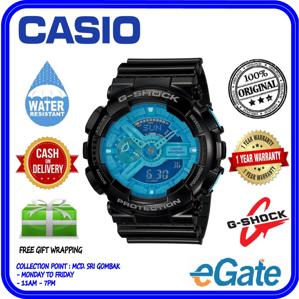 Casio GA110B1A2 GShock Men Analog Digital Dual Time Sporty Design