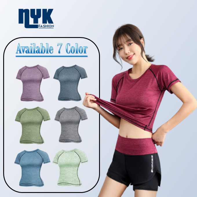 Women Quick Dry Sports T-Shirt Breathable Show Slim Short Sleeve Sportswear Workout Fitness Running Sports Clothes