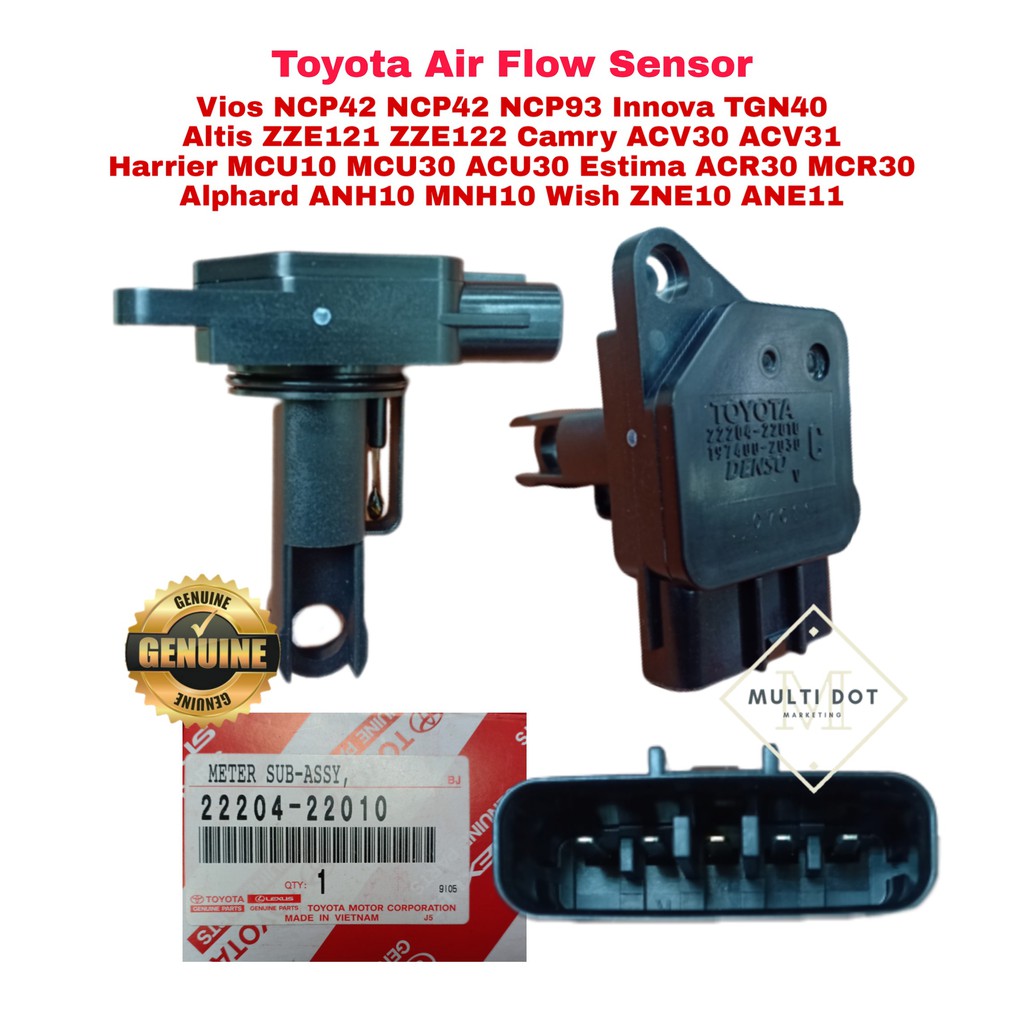 Toyota Air Flow Sensor 2220422010 Altis ZZE122 Harrier MCU30 Rav 4