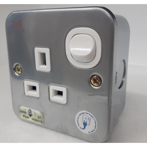 GI METAL INDUSTRY 13A SWITCH SOCKET SINGLE AND DOUBLE PLUG SOCKET C/W