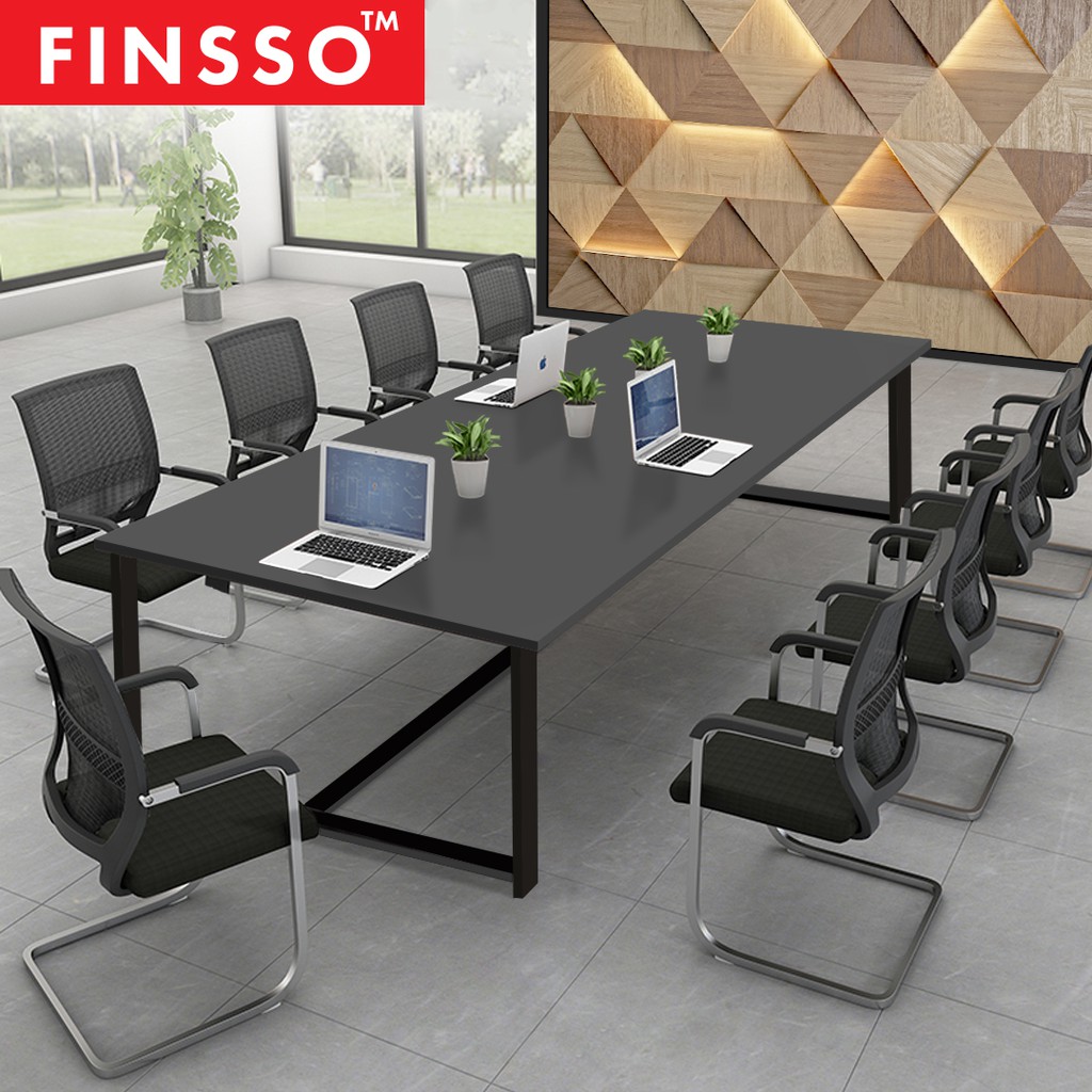 FINSSO: 6-8 Person Steel Large Simple Office Meeting Table (240cm x 120cm)