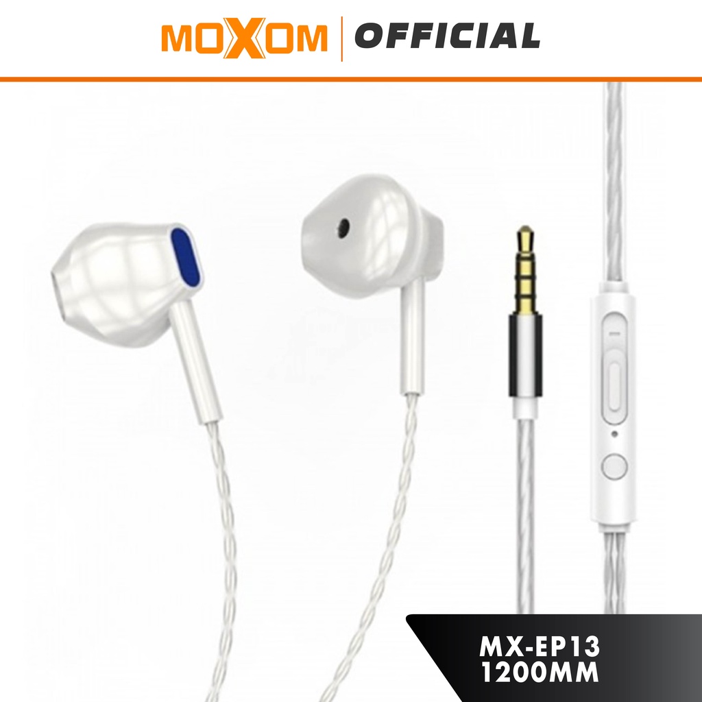 Moxom MX-EP13 1.2m HIFI Music Volume Control Quality Wired Earphone with Mic