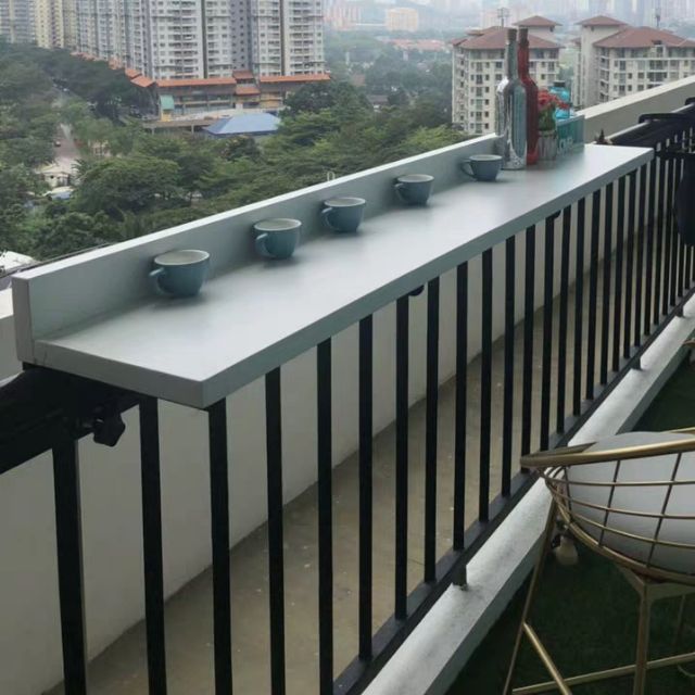 Balcony Railing Hanging Table Bar Table Home Function Hanging Solid Wood Tea T Shopee Malaysia