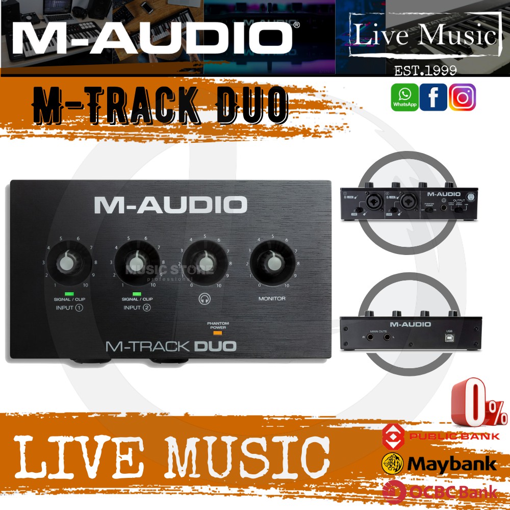 MAudio MTrack Duo 2in 2out USB Audio Interface ( MTrack / MTrackDuo ) Shopee Malaysia