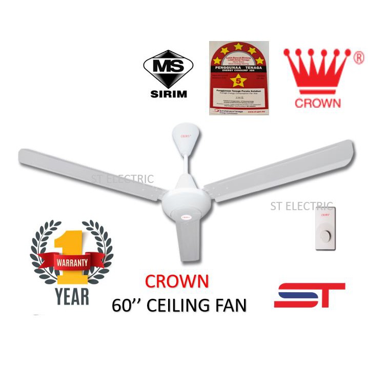 CROWN /KDK CEILING FAN K15V0 60 inch / 150cm3 BLADE KIPAS SILING / KDK