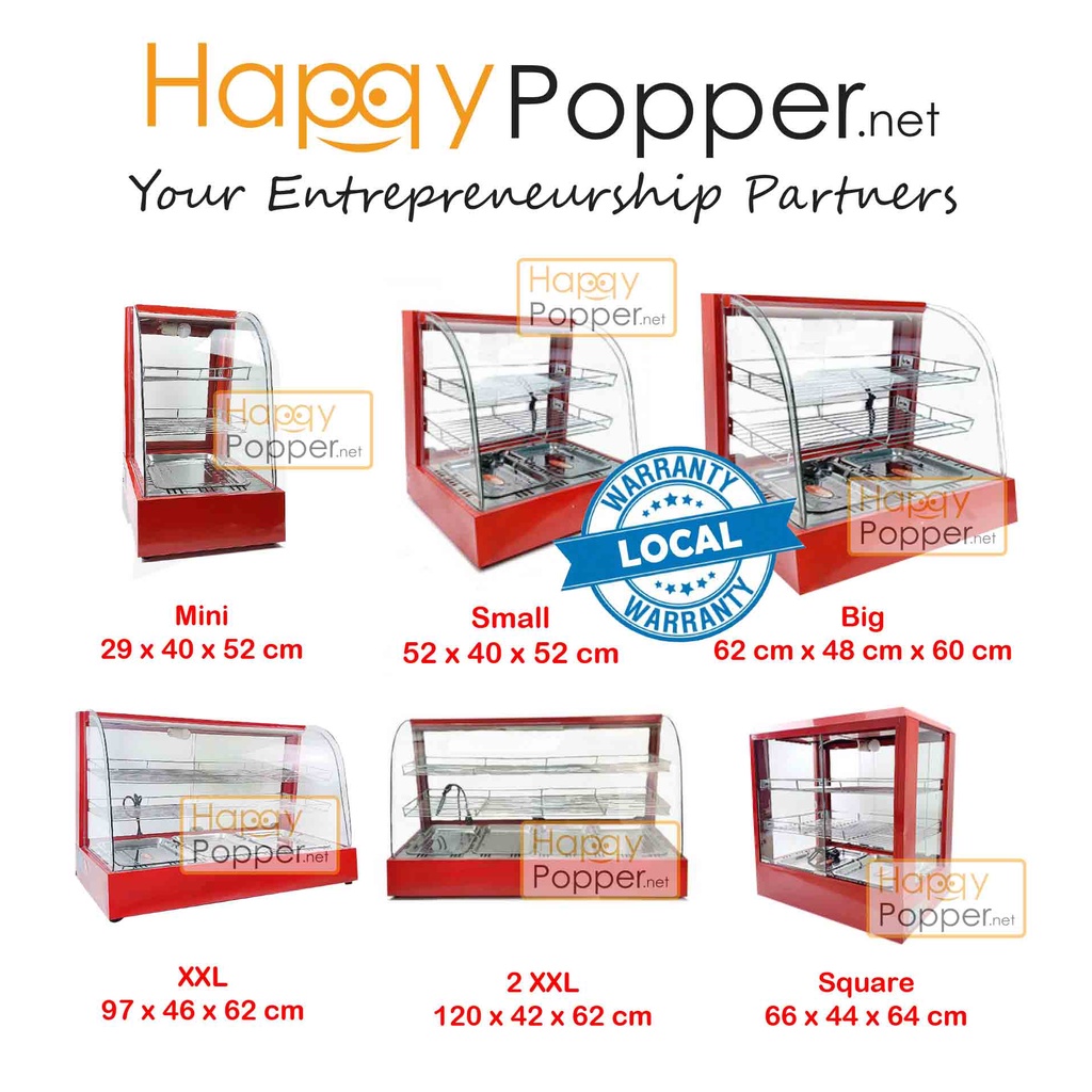 Happypopper Commercial Big Fried Chicken Egg tart Food Warmer Heater heating Display Showcase Double Deck 商用台式蛋挞保温柜