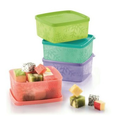 Tupperware Snowflake Square Round 400ml (4) 【NEW】