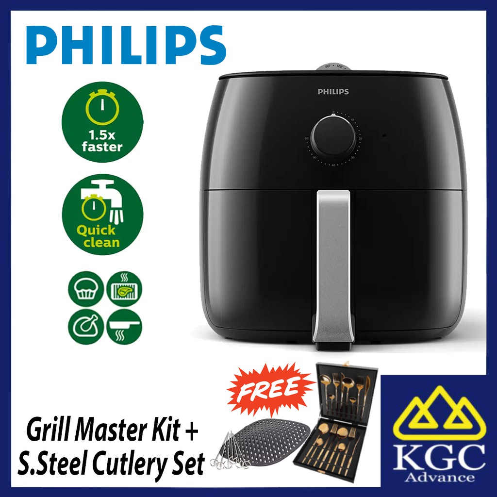 PHILIPS Premium Airfryer XXL [Free S.Steel Cutlery Set + Grill Master