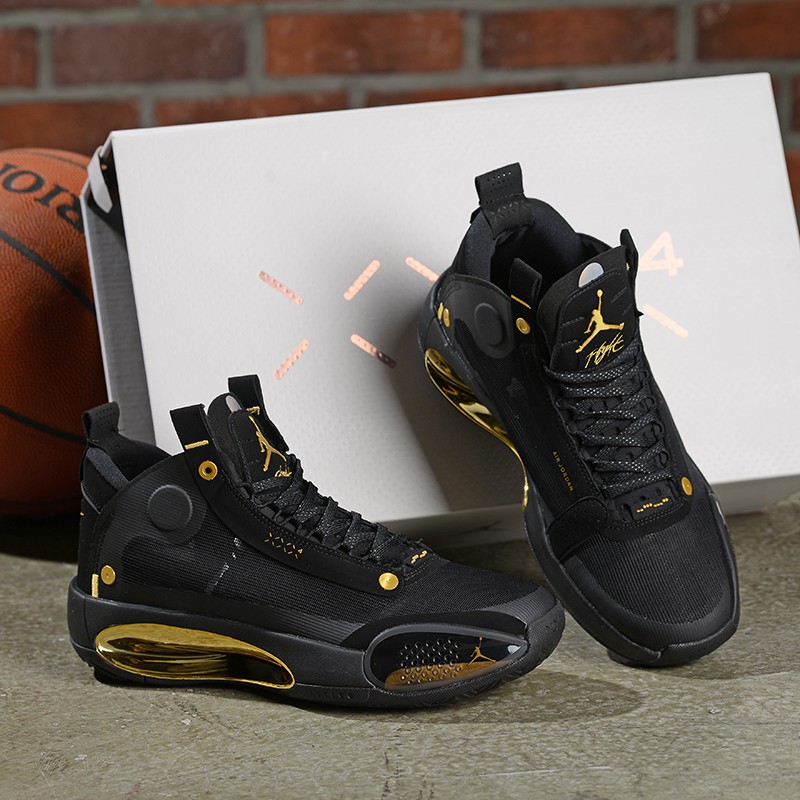 jordan black and gold shoes