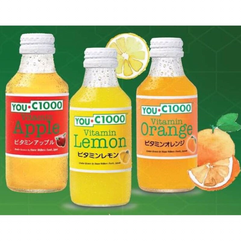 Buy 现货ready Stock You C1000 营养饮料vitamin Drinks 140ml Per Bottle 柠檬lemon 橙orange 苹果apple Seetracker Malaysia