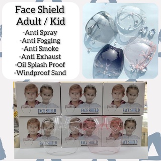 [EASY] ”Ready Stock” Face Shield / Washable Face Mask with Detachable Eyes Protective Shield Outdoor Anti-fog