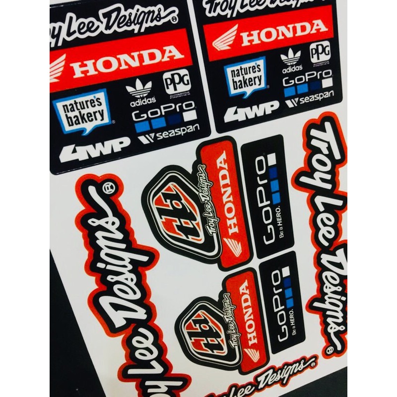 Honda Tld 1set 9pcs Honda Troy Lee Design Sticker Shopee Malaysia