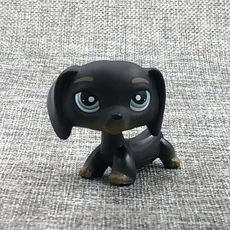 Littlest Pet Shop Black Dachshund Chien Teckel LPS Dog Figure Toy # 325