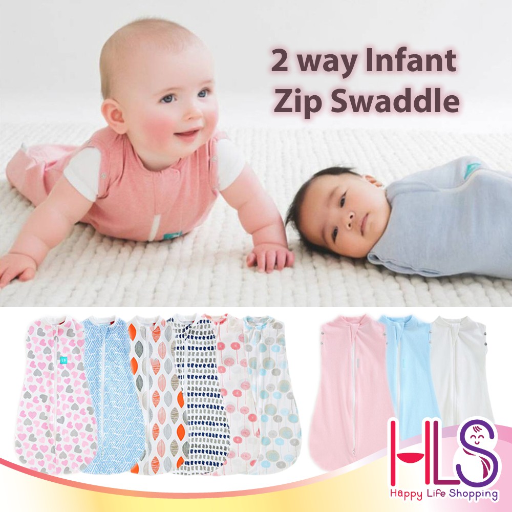 HLS Zip Swaddle 2 way Zip Sleep Bag New Born Baby Bedung Bayi Sleeping