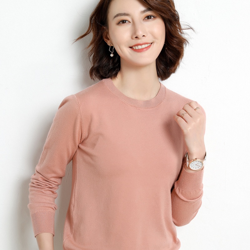 Ready Stock Womens Woolen Sweaters Pure Color Pullovers Slim Knitted Sweaters Wool Cashmere Sweater Winter Tops