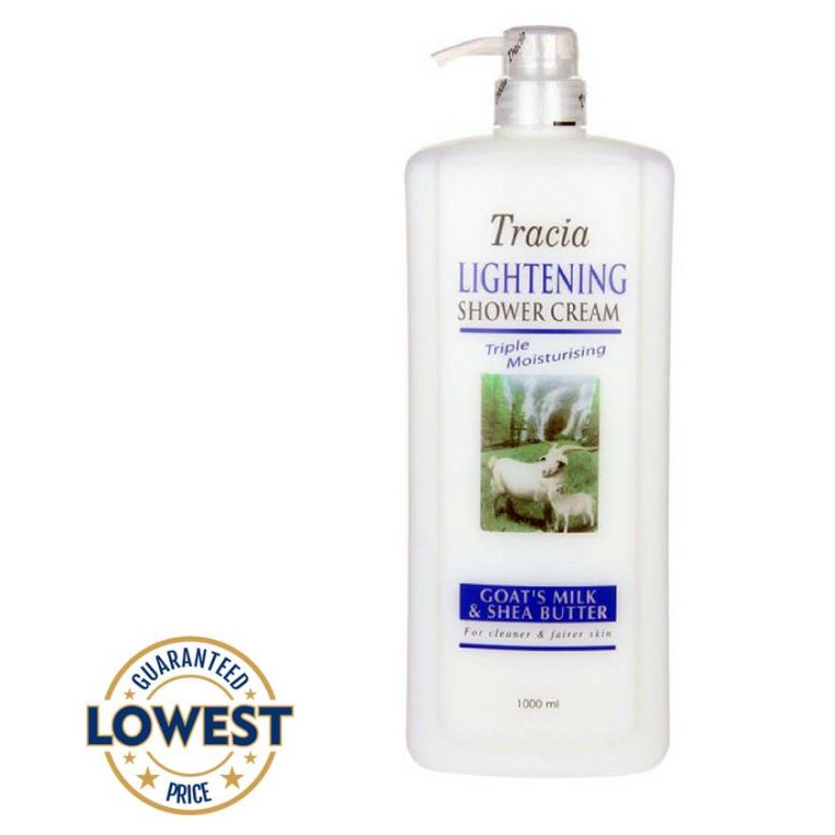 TRACIA LIGHTENING SHOWER CREAM 1000ML GOAT'S MILK & SHEA BUTTER