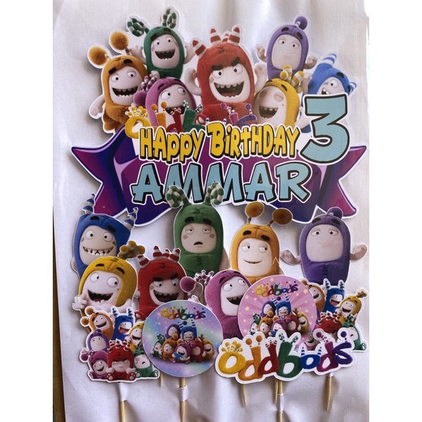 Topper Cake Murah Oddbods Free Nama Extra Care Shipping 