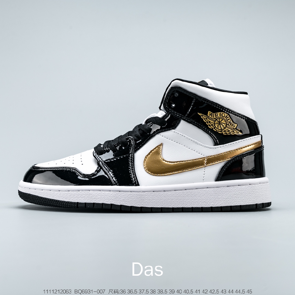 aj1 mid black gold