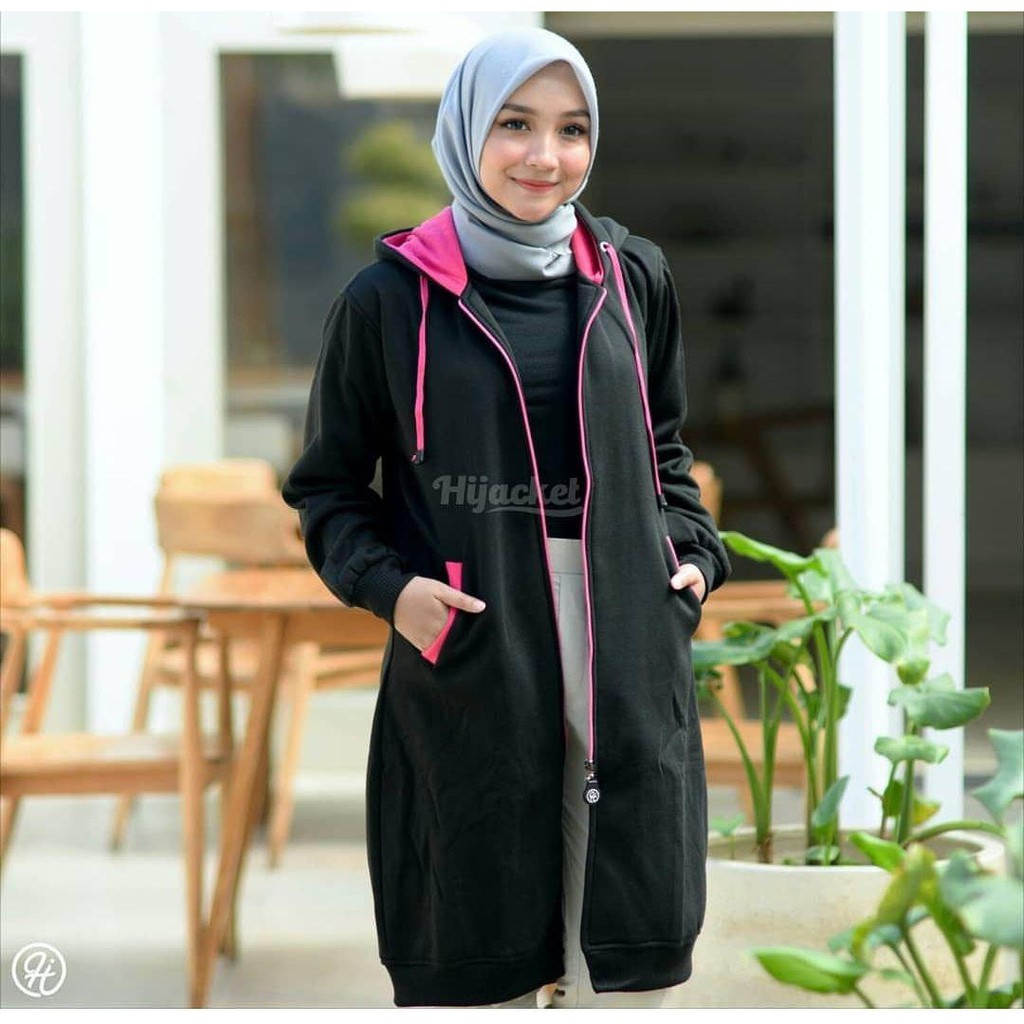 cardigan hoodie muslimah