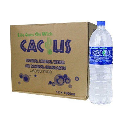 Cactus Mineral Water 1 Carton (500ml / 1.5 Litre) | Shopee ...