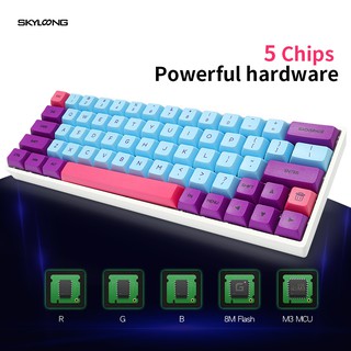 Skyloong GK64 64-Key Gateron White Wired Mechanical Keyboard, SK64
