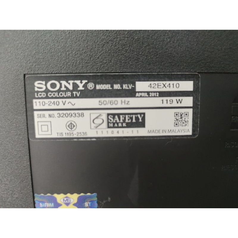 SONY 42EX410 MAIN BOARD/POWER BOARD/BACKLIGHT DRIVE/TCON/STAND/SPEAKER ...