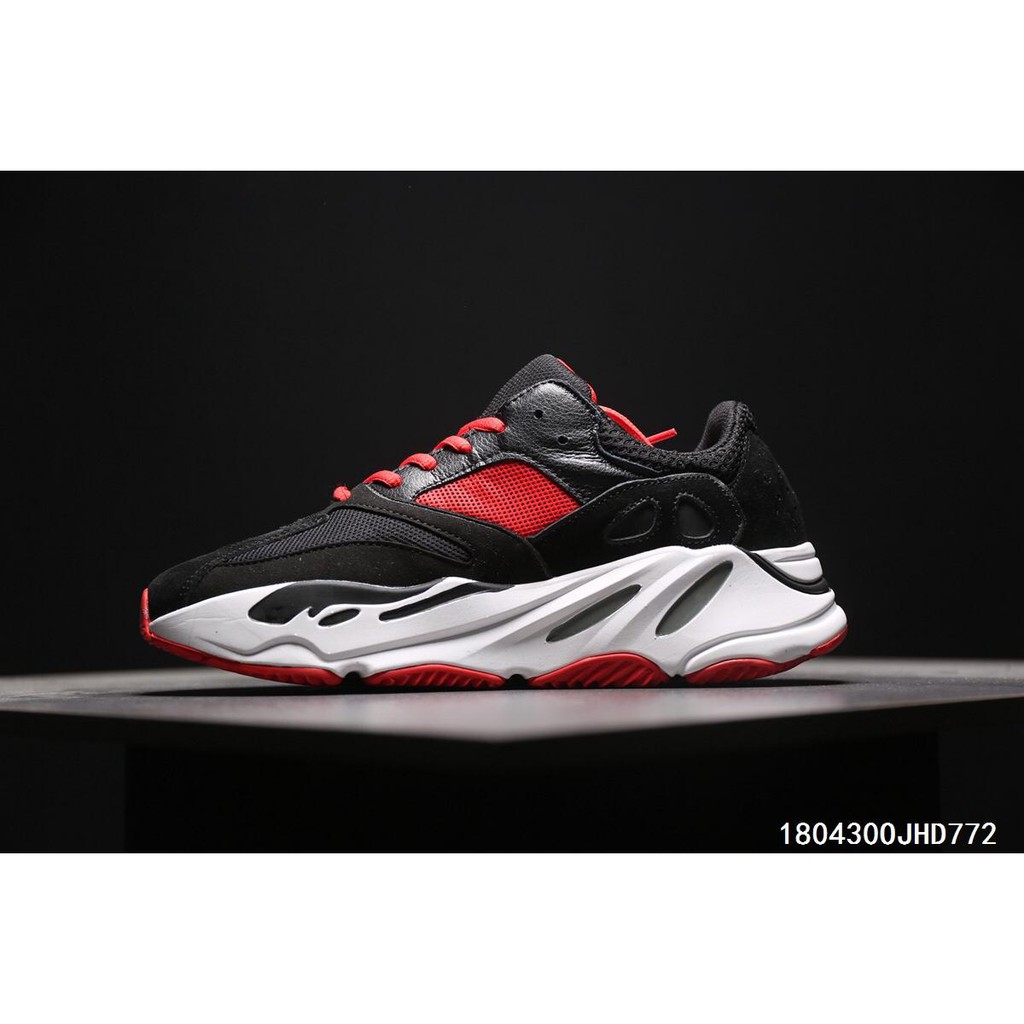 red and black yeezy 700