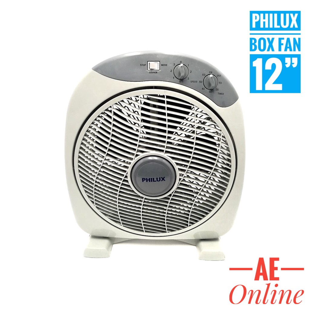 Philux Box Fan 12” PL-128A 3 Speeds 5-Blade Table Fan Kipas Meja kipas Kotak 12”