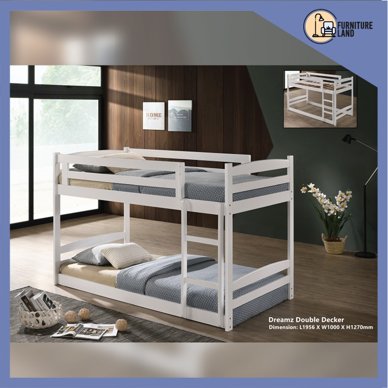 Furnitureland Dreamz Double Decker Bed, Elevated Double Bed Frame