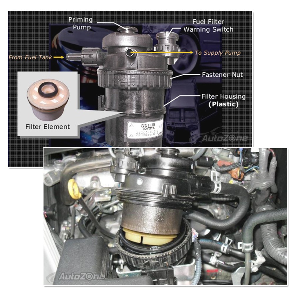 Original Toyota Hilux Diesel Fuel Filter Penapis Bahan Api Diesel Asli