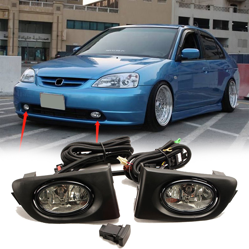 Fit For Honda Civic 2001 2002 Front Fog Lamp Assembly Daytime Running Light Front Bumper Light Drl Set Shopee Malaysia