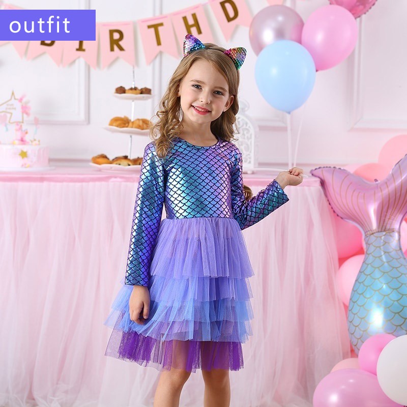 1st birthday girl mermaid Skirt for Little Girls Size 6-24 month Purple and Aqua Tutu 