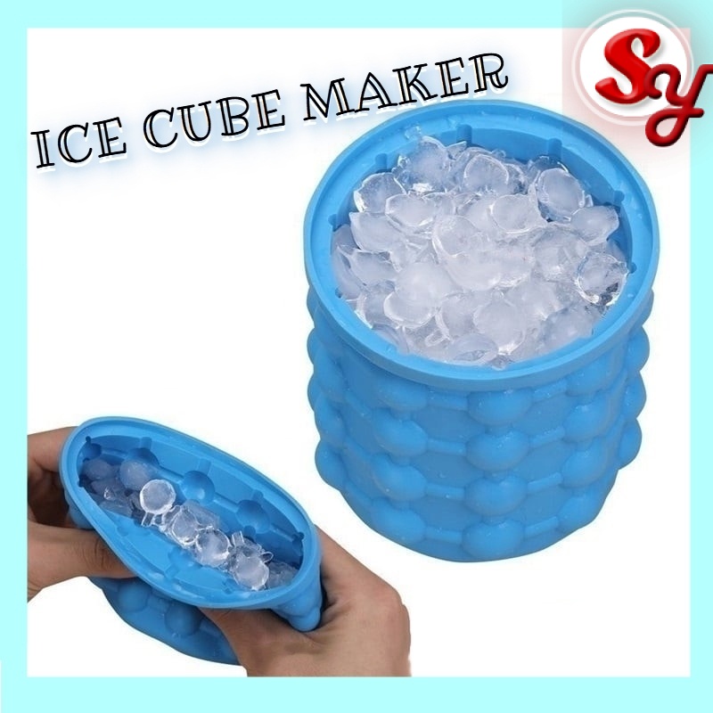 Magic Ice Cube Maker Genie Silicone Rubber Tray Molds Cooler Saving Ice Bucket Space Saving Bottle Holders