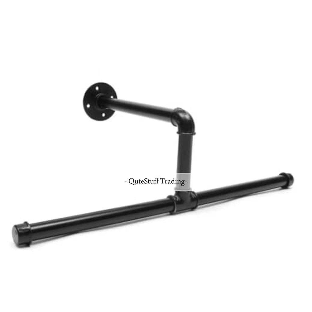 20mm Industrial Iron Pipe Clothes Hanger For Laundry Room Shelving