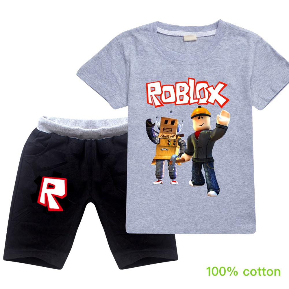 Roblox Red Nose Day Short Sleeves Shorts Suit For Boys And Girls Spring And Autumn Pure Cotton Ready Stocks Shopee Malaysia - suit red roblox