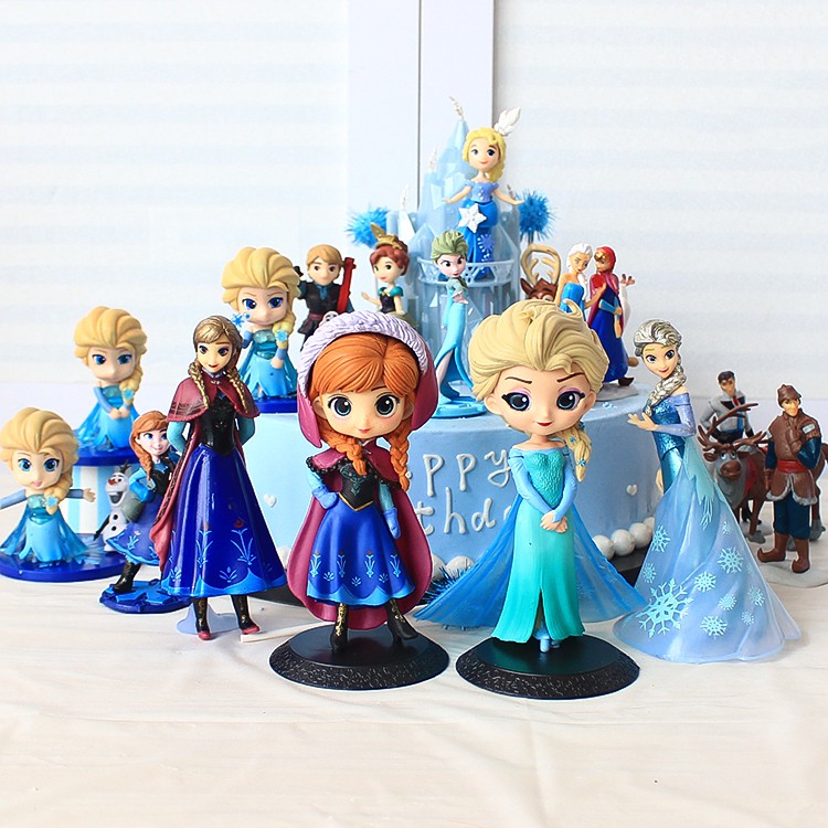 Frozen Theme Elsa Anna Frozen 2 Cake Figurines Topper Toy For Cake