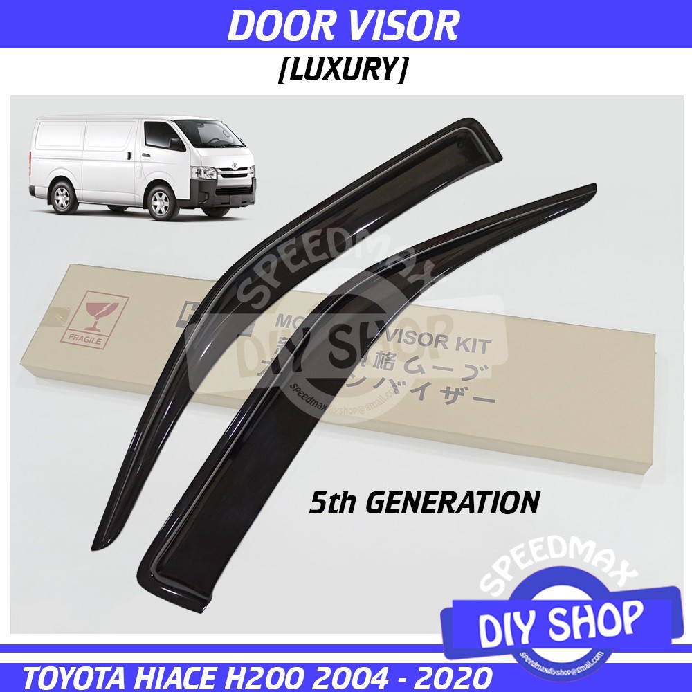 Toyota Hiace H200 Door Visor Luxury Van 2004 2005 2010 2011 2012 2013 2014 2015 2016 2017 2018 2019 5th Gen Air Press