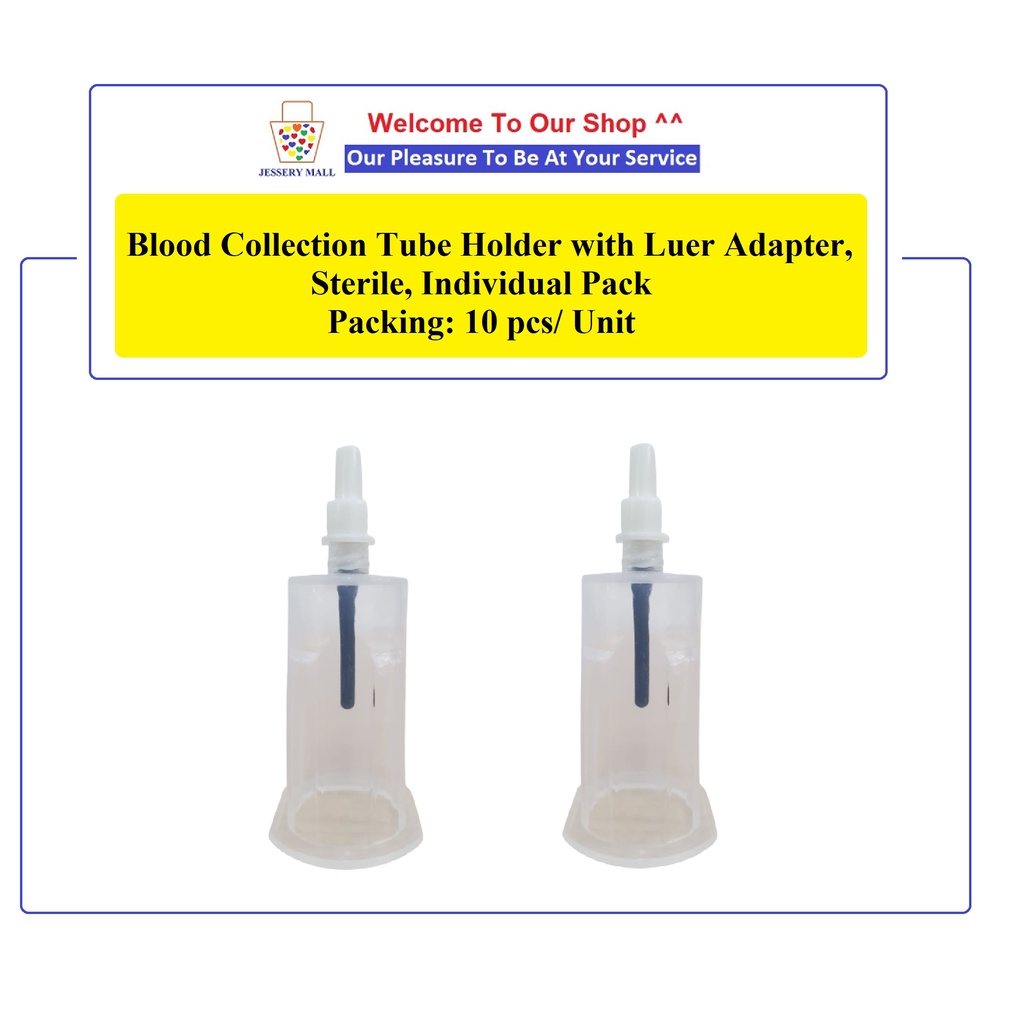 Blood Collection Tube Holder with Luer Adapter, Sterile, Individual