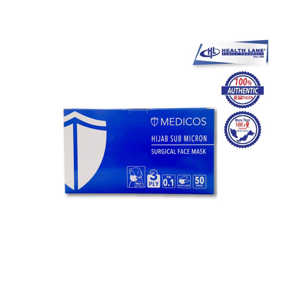 MEDICOS HIJAB SURGICAL DISPOSABLE FACE MASK 4 PLY (HEADLOOP) 50'S Shopee Malaysia