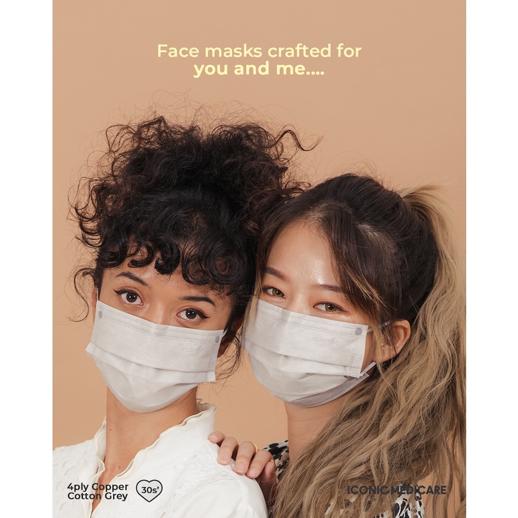 Iconic 4 Ply Antiviral Copper Medical Face Mask - Plain (30/50pcs) #7