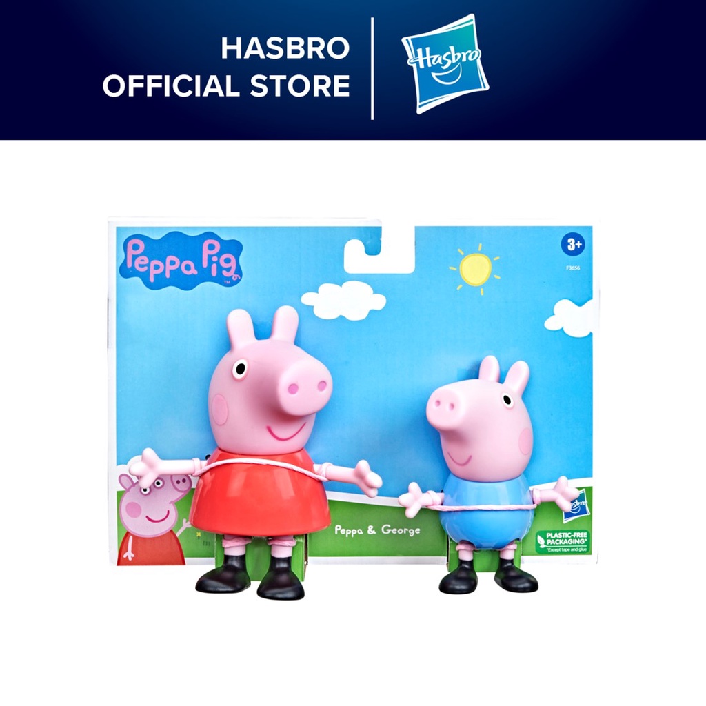 Peppa Pig Peppa and George Preschool Figure Set Toy, Large-Scale George Pig and Peppa Pig Figures for Kids Ages 3 and Up