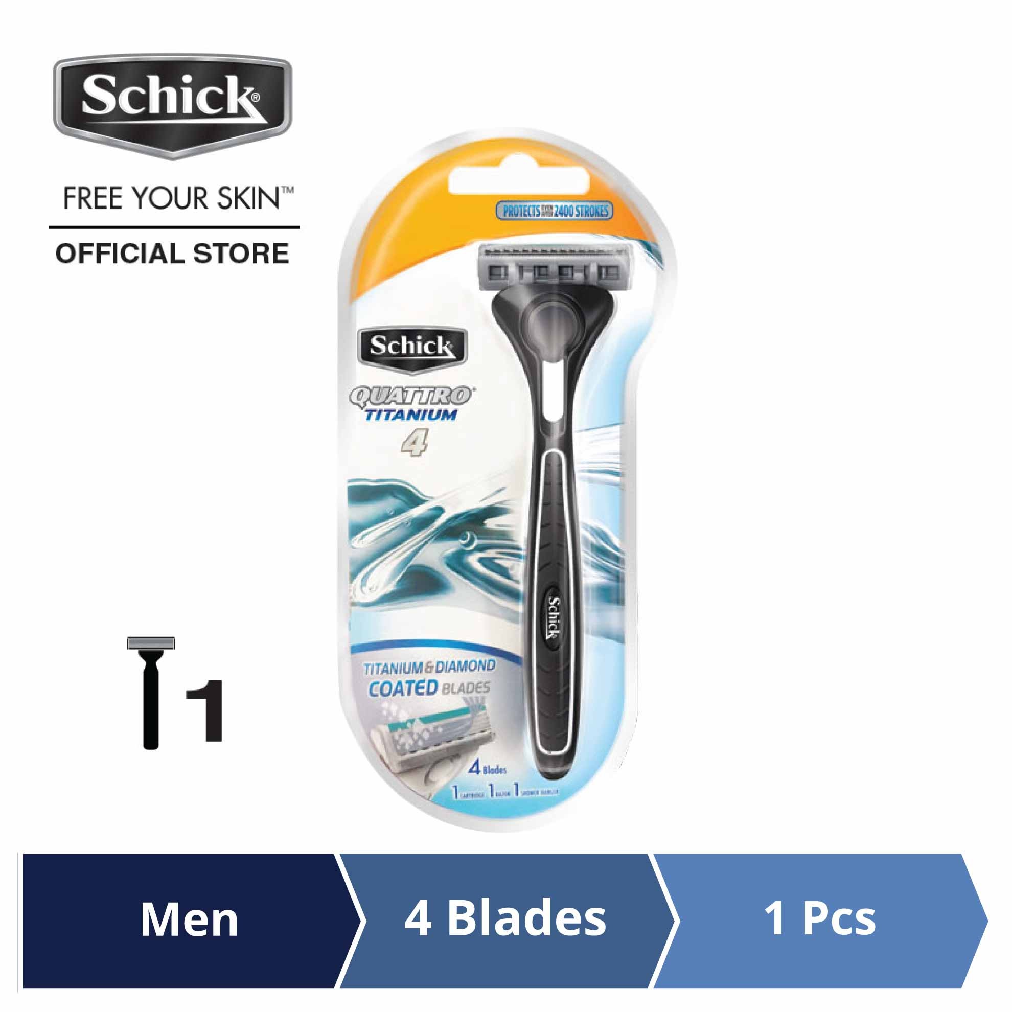 Schick Quattro Titanium Shaving Razor Kit (1 pcs) Men Razor Shopee