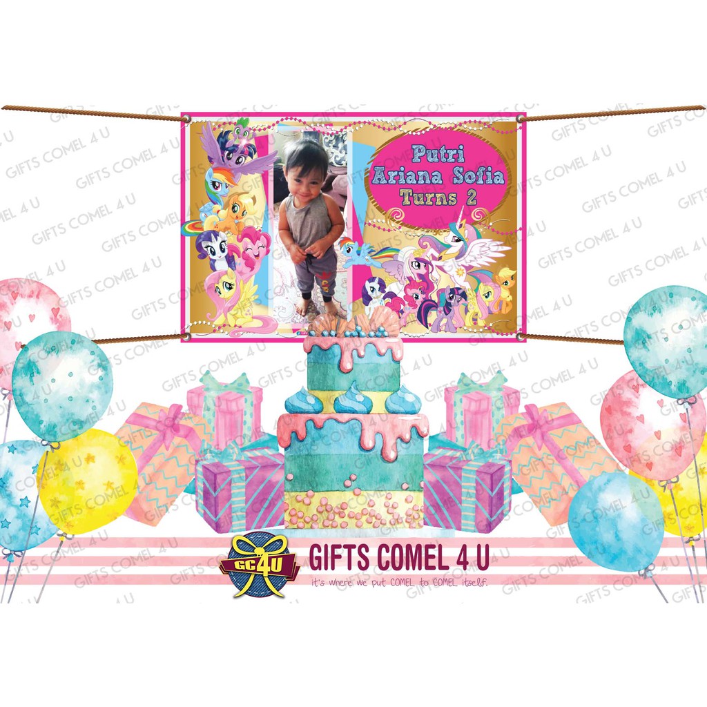 My Little Pony Theme Backdrop Banner Birthday Decoration Wall