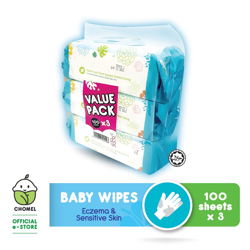 CHOMEL Baby Wipes (100 sheets x 3 Multipack)