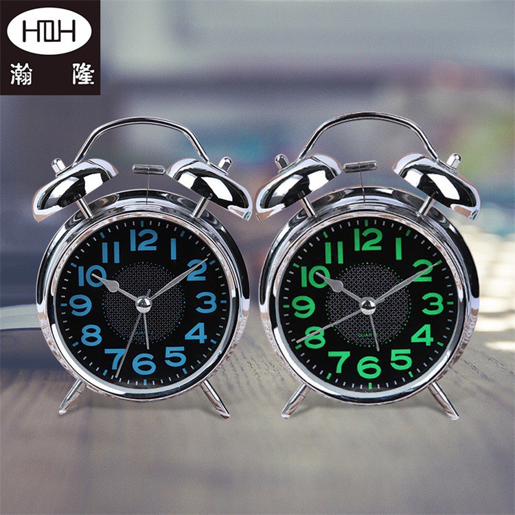 Metal Ringing Alarm Clock Mechanical Mute Luminous Small Alarm Clock Lazy Studen - alarm clock roblox id