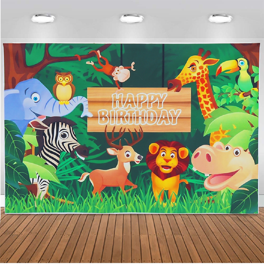 Jungle Safari Themed Birthday Banner Background Photography