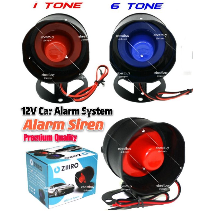Car Super Loud 12V Alarm System Siren Electric Replacement 1 Tone 6