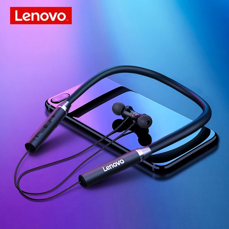 Original Lenovo HE05 Neckband Bluetooth Headset BT5.0 Sports Sweatproof ...