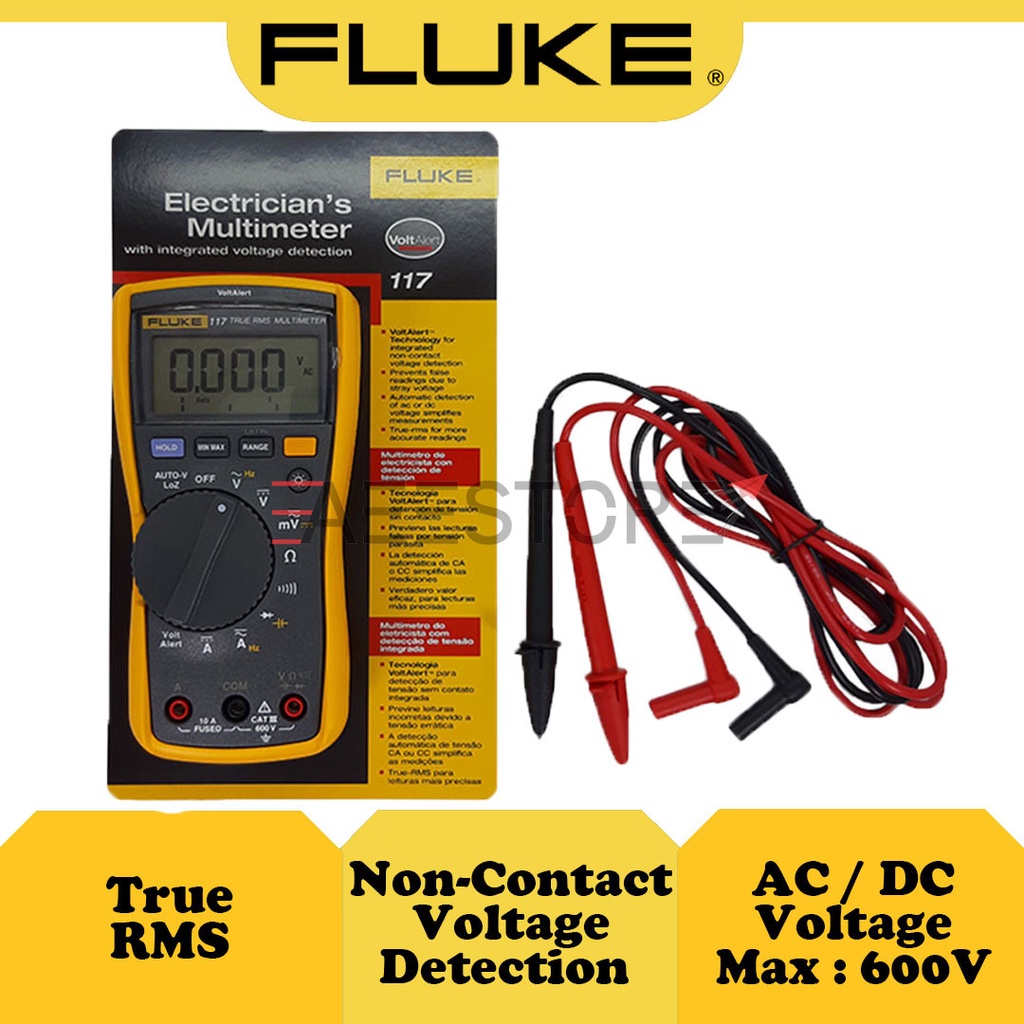 (Original) Fluke 117 Electrician's Multimeter with Non-Contact Voltage ...