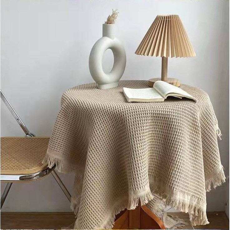 Garden Table Cloth Background Cloth Decoration Cafe Waffle Tablecloth Fringe French High-Quality
Soft and Breathable